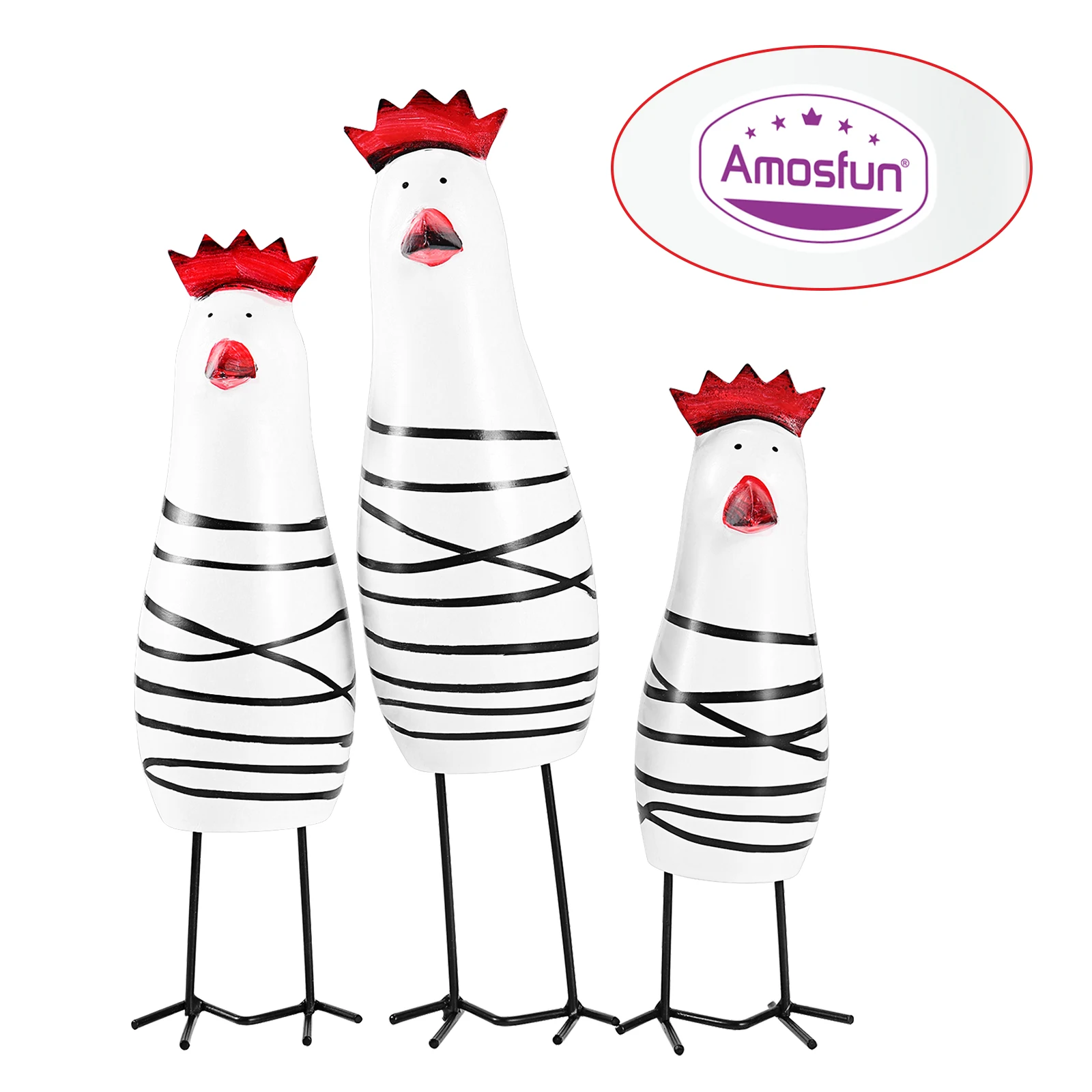

Amosfun 3pcs Wooden Chicken Figures Mini Handicrafts Lovely Chicken Decors For Home Tabletop Windowsill Party Supplies