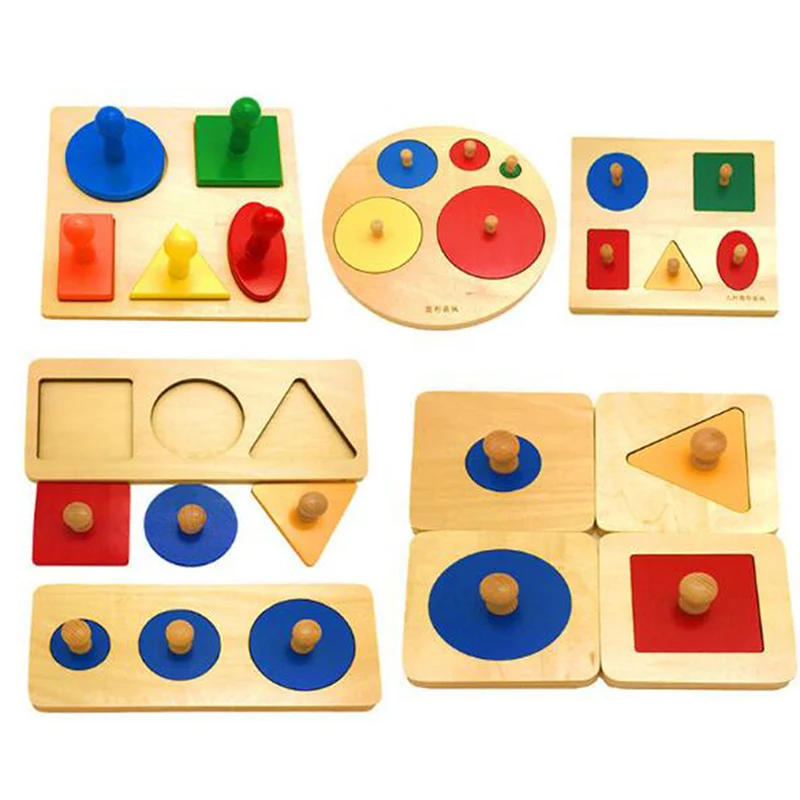 

New Style Kids Toy Baby Wooden Learning Geometric Shape Panels Hand Grasping Board Preschool Training Learning Education Toy