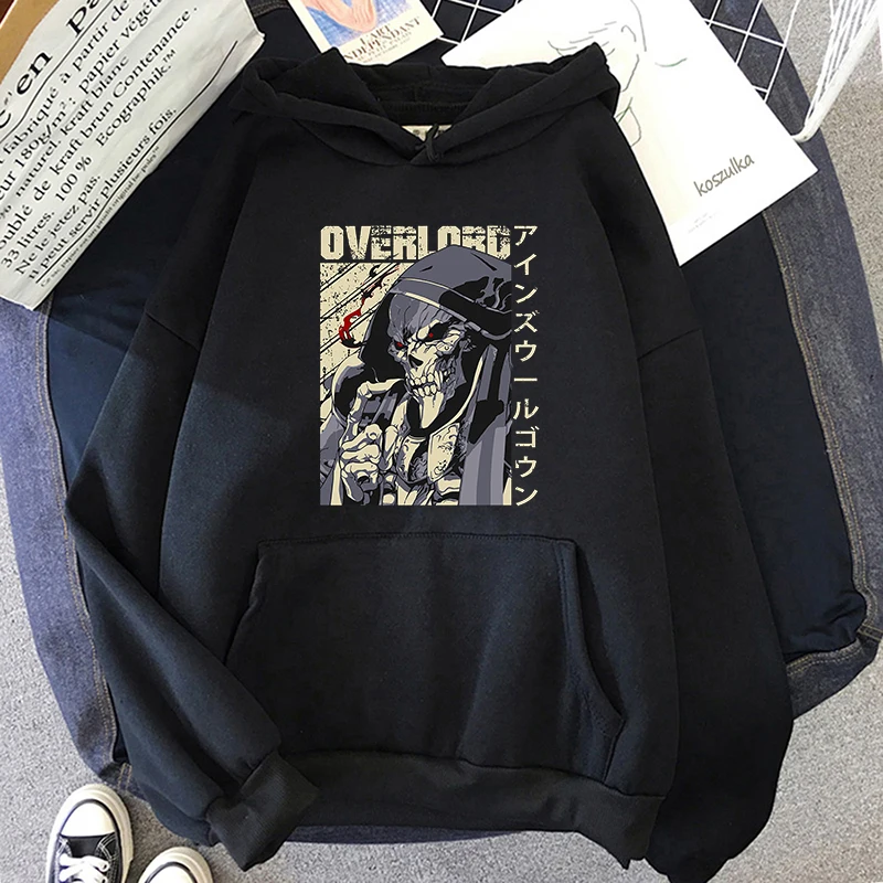 

Japanese Anime OVERLORD Print Men Hoodies Sweatshirts Harajuku Casual Fashion Hoodie 2021 Autumn Winter Loose Mens Clothing Tops