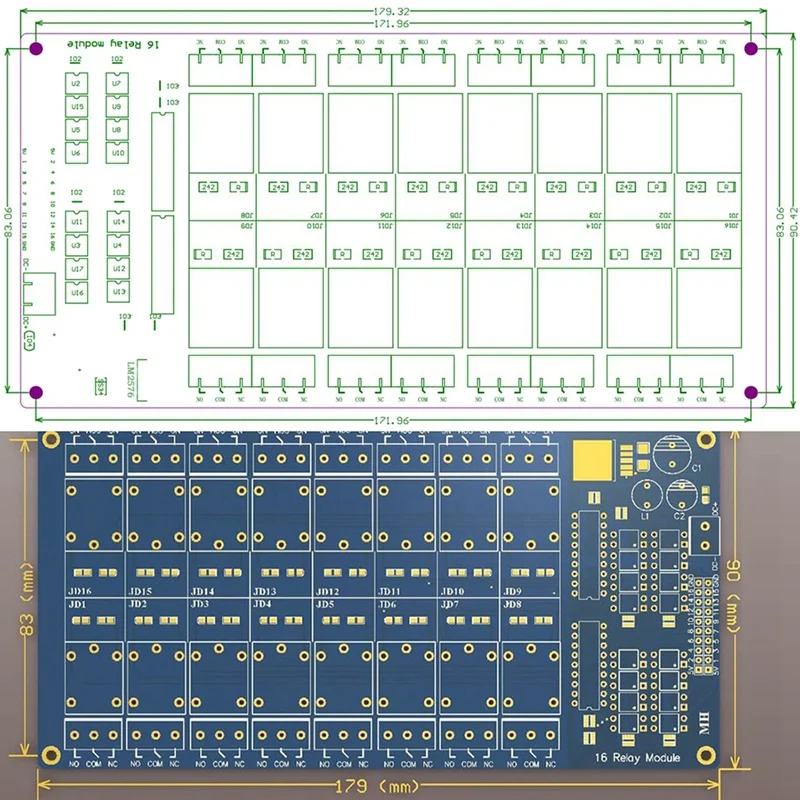 16-канальный релейный модуль 12 В с оптопарой плата расширения триггера низкого