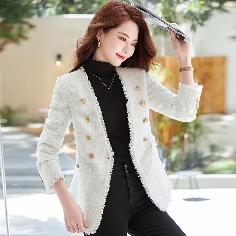 Женская куртка с v-образным вырезом тонкое клетчатое пальто стили OL осенне-зимние