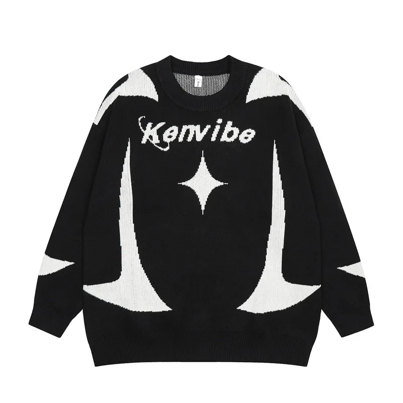 Модный вязаный топ-свитер для мужчин и женщин дизайн с цветными блоками