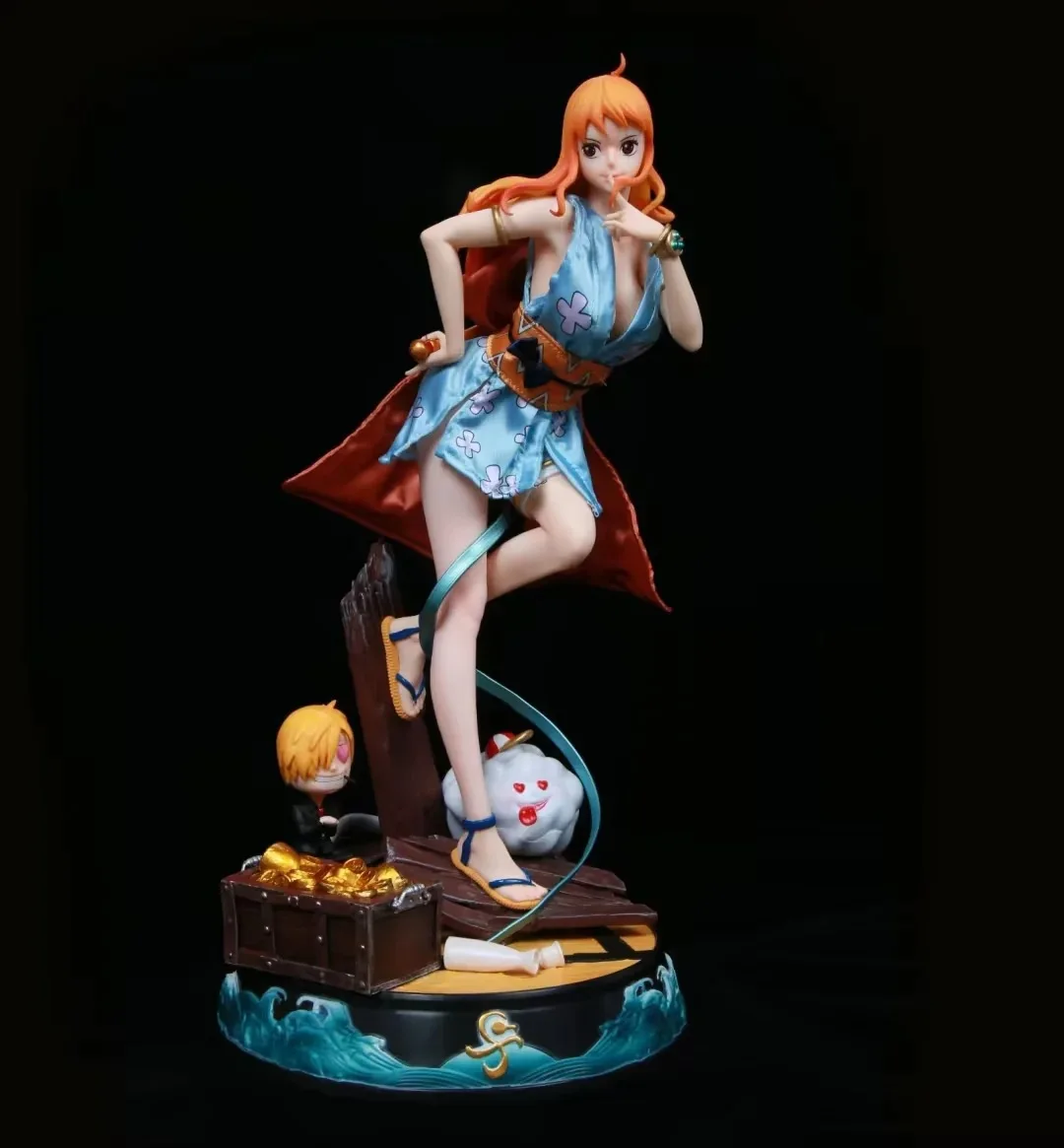 

Новинка 43 см One Piece Nami GK Аниме Фигурка необработанное кимоно ПВХ экшн-Фигурка Статуя искусственная Декоративная подарок