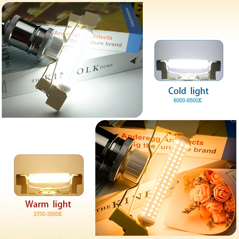 6 шт./лот R7S Светодиодная лампа Вт 9 12 SMD 2835 78 мм 118 135 AC 220 В 240 энергосберегающий