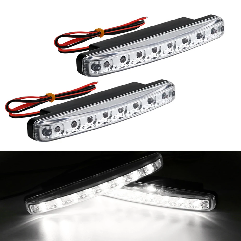 

Daytime Car DRL Fog Lamp Running Light Daylight Lamp 12V 2.64W 2PCS 2x 6000K-7000K 8 LED Waterproof For Trucks