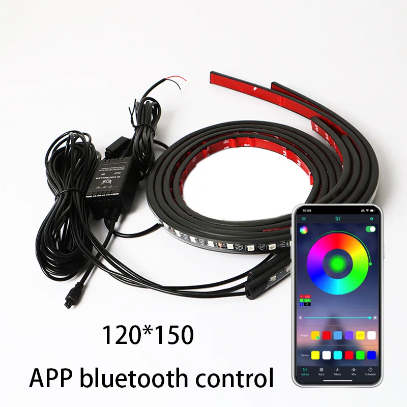

Car Bottom Decoration Atmosphere Lamp 12V LED Underglow Lights Chassis Light Flexible Strip Lights 7 Color Music RGB Decorative