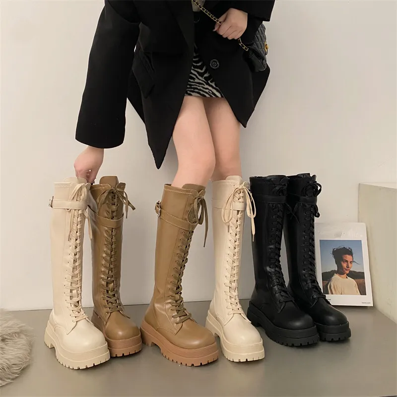 

Женские ботинки на шнуровке, осенне-зимняя обувь с круглым носком, привлекательные ботинки на высоком каблуке, женские резиновые ботинки вы...