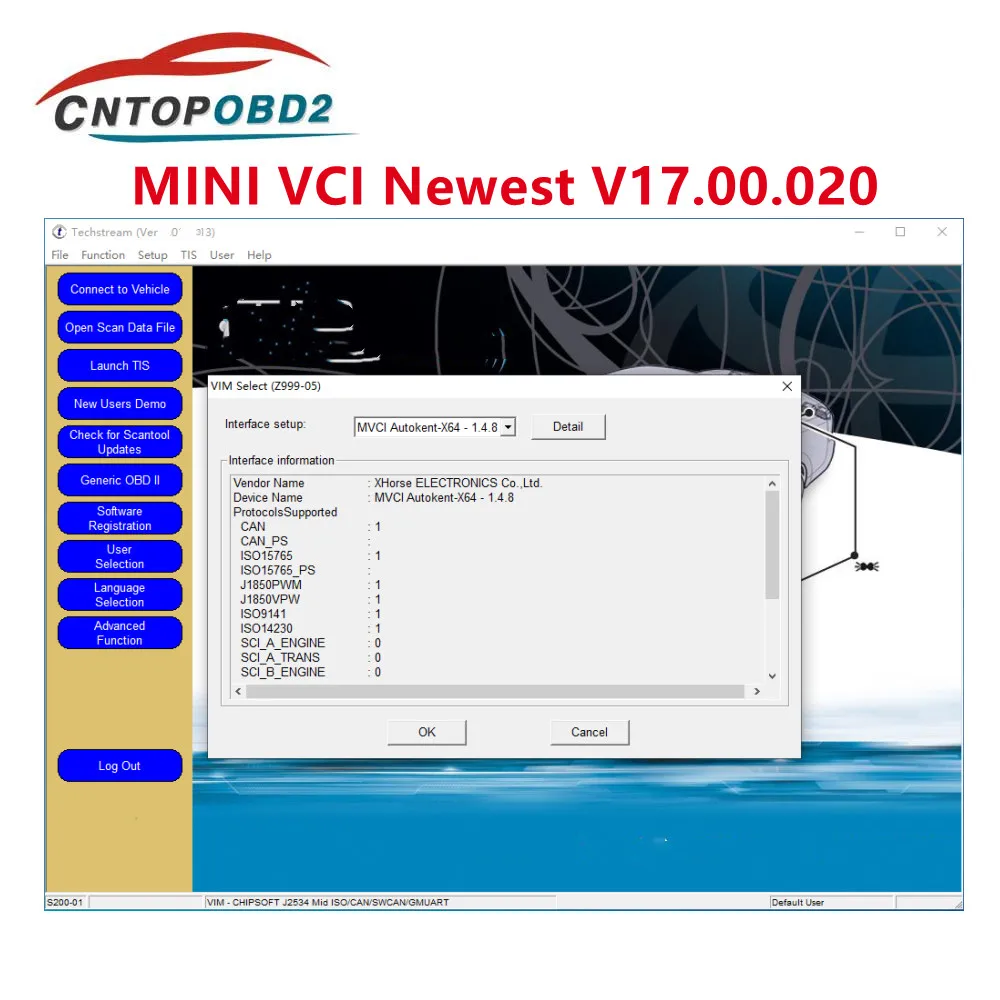 Новейший mini vci для Toyota V17.00.020 TIS Techstream MINI VCI J2534 OBD2 автомобильный диагностический