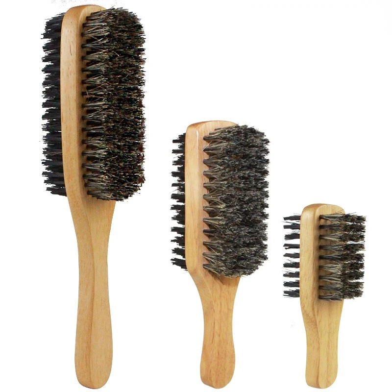 

Men Boar Bristle Hair Brush Natural Wooden Wave Brush for Male, Styling Beard Hairbrush for Short,Long,Thick,Curly,Wavy Hair