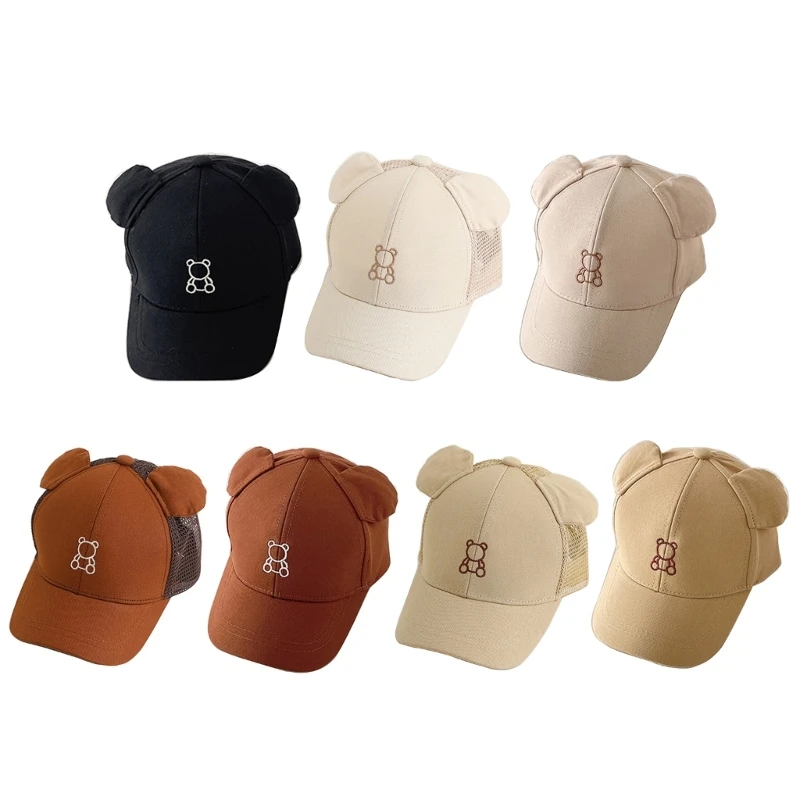 Boy Baseball Cap Sun-protection Kid Trucker Cap With/without Mesh Outdoor Cap- For Babies