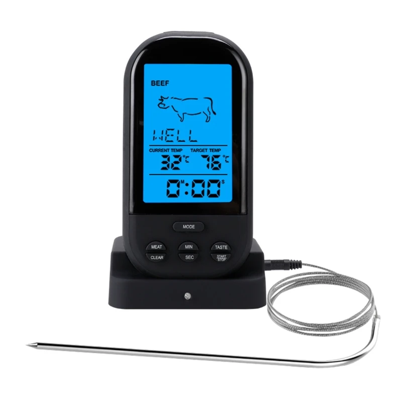 

Digital Meat Thermometer for Cooking LCD Large Display Instant Read Oven Thermometer with Backlight, Long Probe