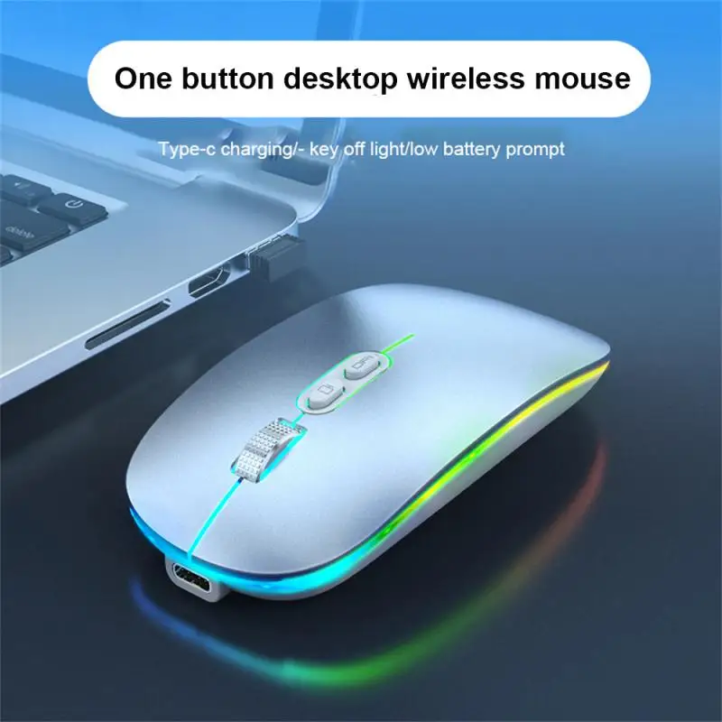 

Wireless Single Mode Mouse Ultra Thin Portable Notebook Office Home Luminous One Button Return To Desktop 800-1200-1600 DPI