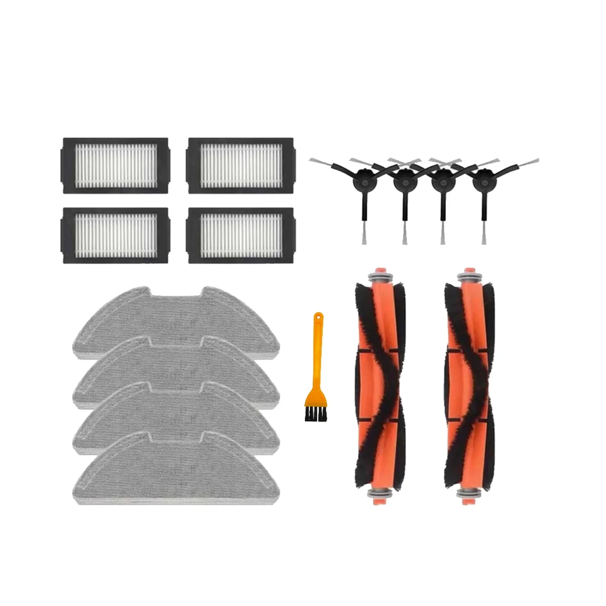 

15Pcs Main Side Brush Filter Mop Cloth for Robot Vacuum-Mop Pro / 2 Pro / MJSTS1 Vacuum Cleaner Parts