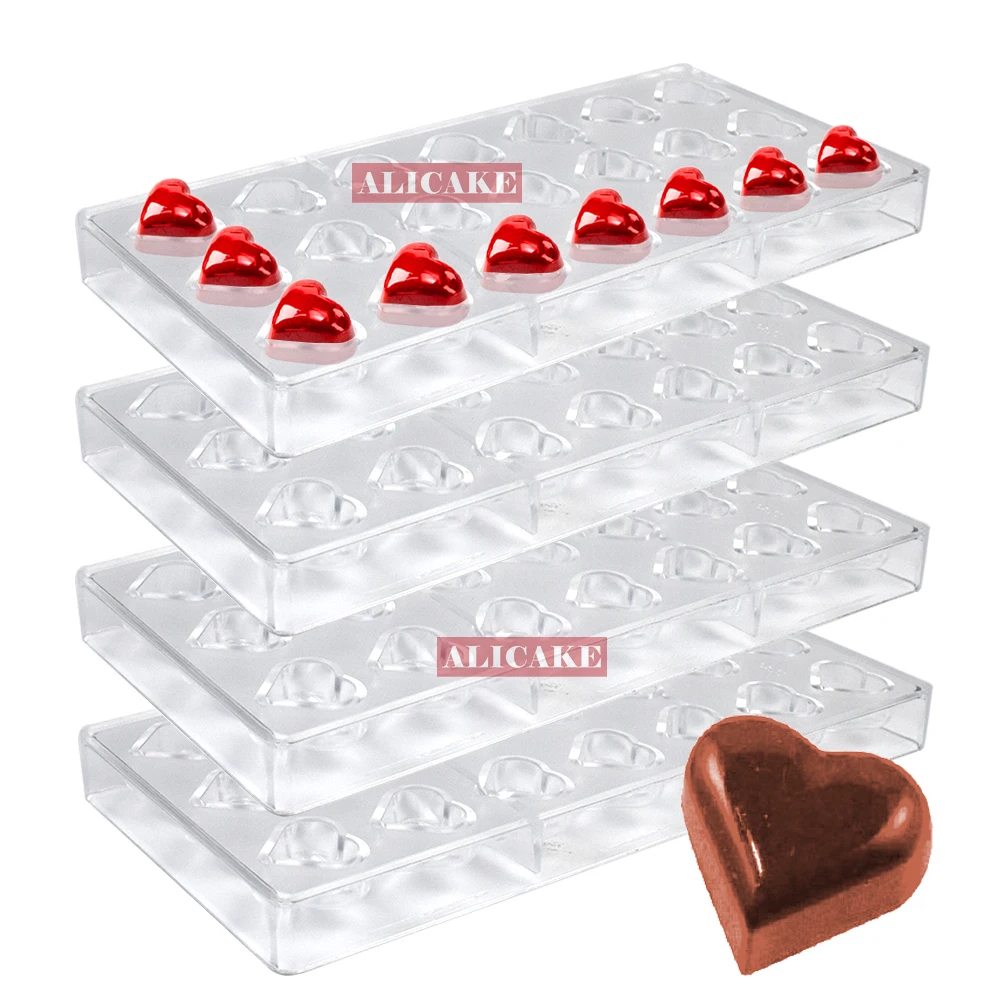 

4 шт. набор из поликарбоната шоколадные формы сердце таблетка форма конфеты Bonbons форма Профессиональная выпечка Кондитерские инструменты