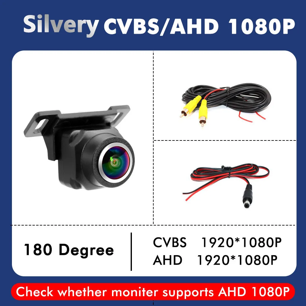 

SMARTOUR Автомобильная камера заднего вида 180 градусов Серебряная рыбий глаз ночного видения 4K AHD 1920*1080P CVBS NTSC Универсальная резервная парковочная камера