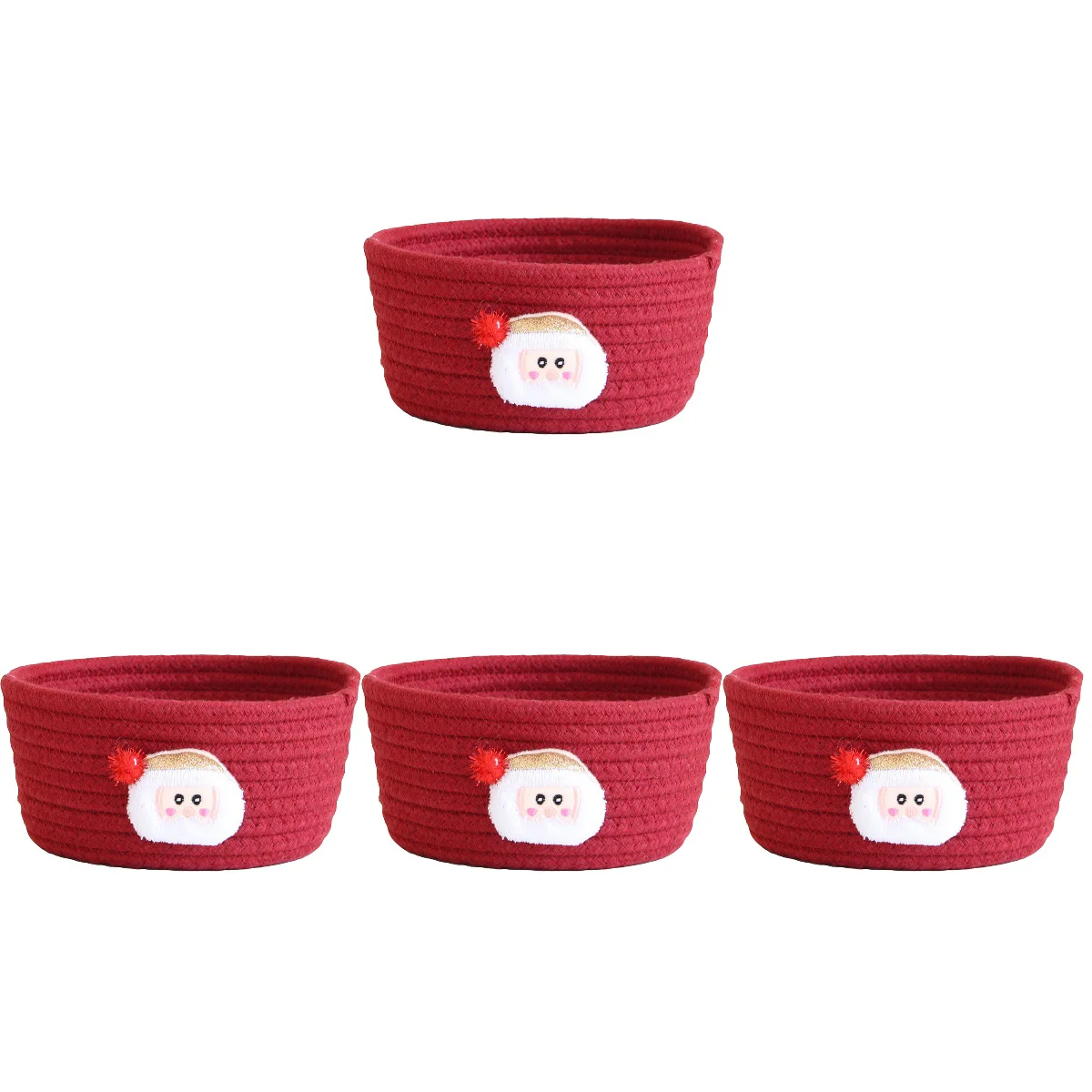 

4x Container Cotton Basket Bin Small Woven Basket Woven Storage Basket Small Gift Baskets Storage Baskets Woven Rope Basket
