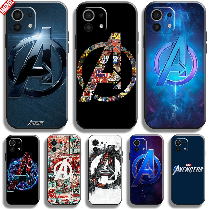 

Marvel Avengers Logo For Xiaomi Mi 11 11 Lite 5G Phone Case Soft Silicon Coque Cover Black Funda Hulk Captain America Comics