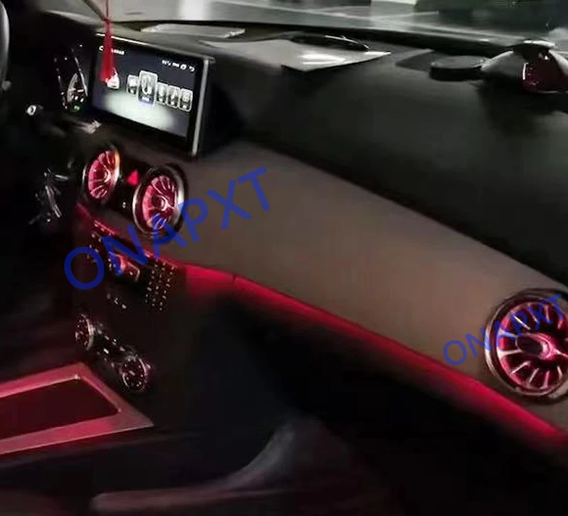 

64 цвета для Mercedes Benz GLK X204 2008-2015 светодиодная атмосферная насадка лампа MB приборная панель передняя вентиляция декоративный окружающий светильник