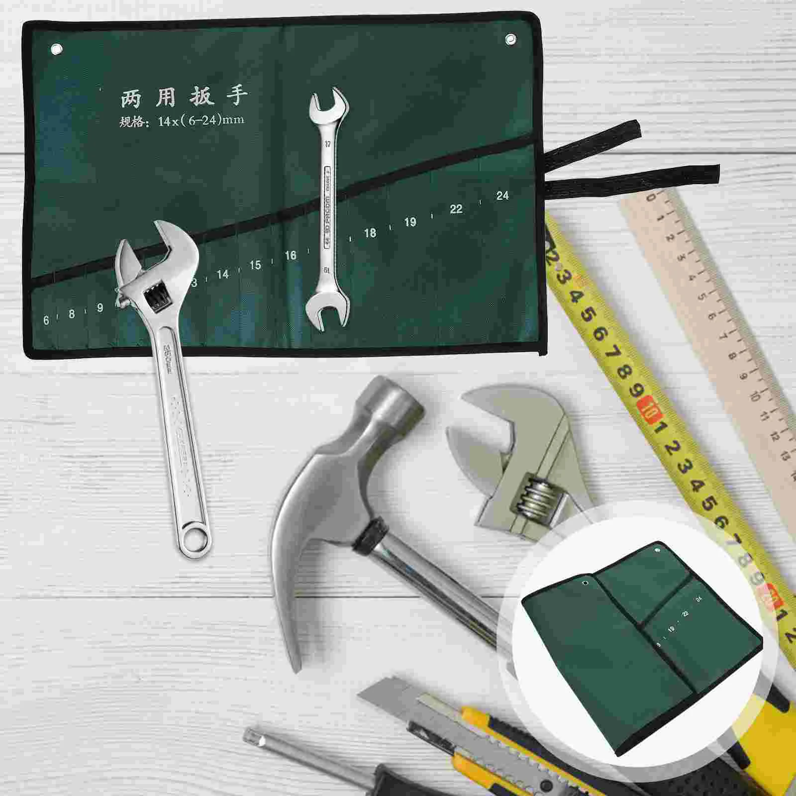 

Socket Wrenches Wrench Pouch Spud Wrench Holder Short Hair Roll Tool Bag Wrench Bag Roll Roll Wrench Pouch 14 Pocket Wrench Roll