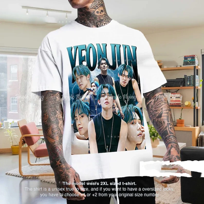 Винтажная рубашка с рисунком Yeonjun Футболка Kpop Bootleg Ретро футболка