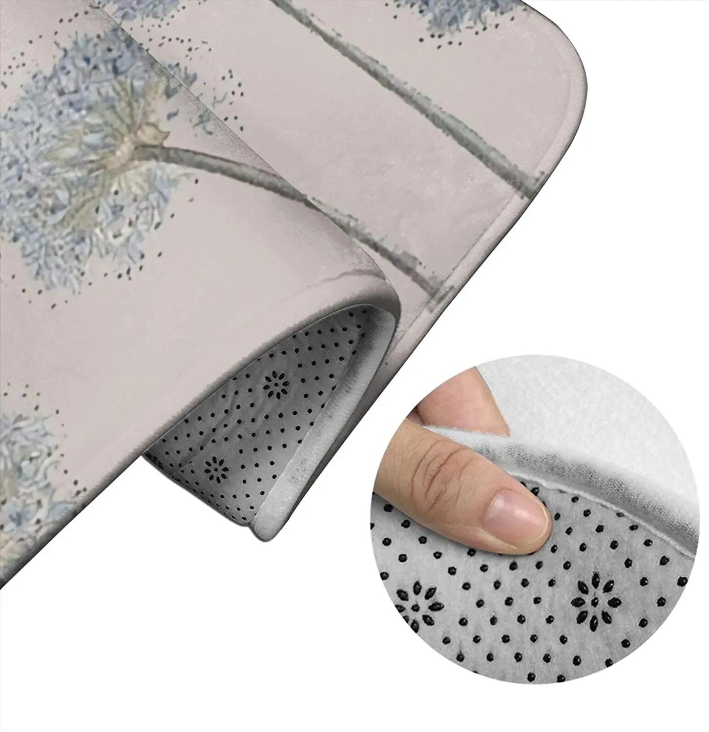 

Dandelion Bathroom Mat Sets 3 Piece Set Rugs Memory Foam Mat Set Toilet Seat Cover Bath Mat Lid Cover