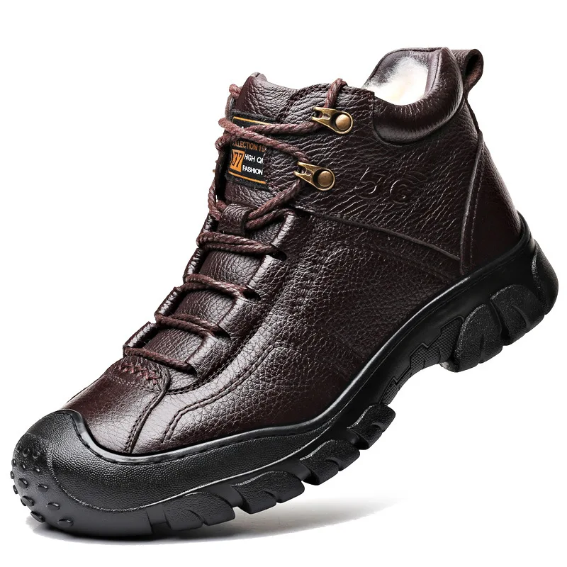 Boots Winter Thick Wool Super Warmth Shoes Cow Leather Outdo