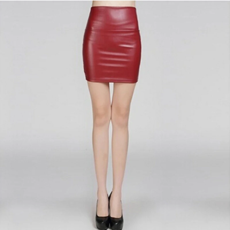 

Fashion PU Leather Women Short Skirt Sexy Back Zipper Skirt A-line Package Hip Mini Skirts Ladies Clothes Plus Size 3XL