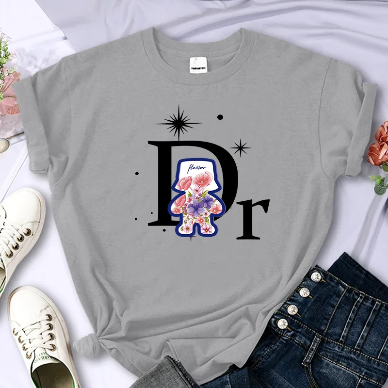 Роскошный бренд Flower BearFor женская высококачественная летняя футболка с принтом