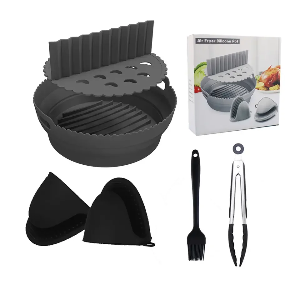 Силиконовая складная сковорода для выпечки круглая корзина поднос в духовке