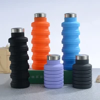 700ml silicone folding water bottle retractable portable bottle outdoor sports camping silicone drinkwar advertising cups