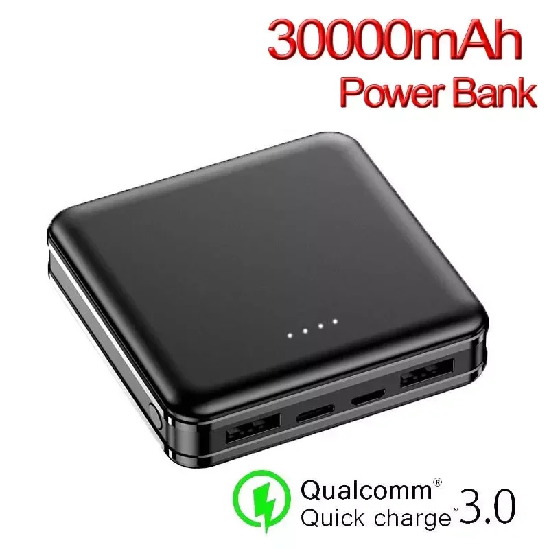 

NEW2023 30000mAh Mini bank mobile portable charger 2 USB Type-c port for ios and external mobile battery Poverbank