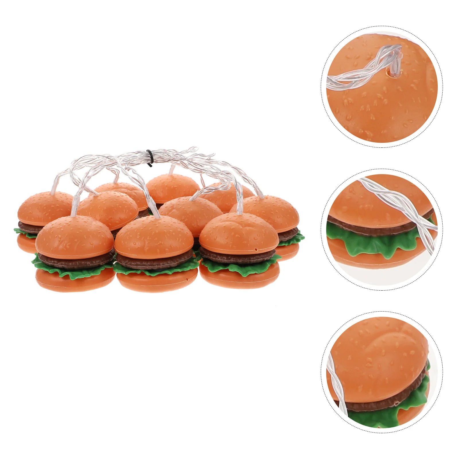 

Burger String Lights Bedroom Decoration Holiday Decorative Lamp Ice Cream Kid Plastic