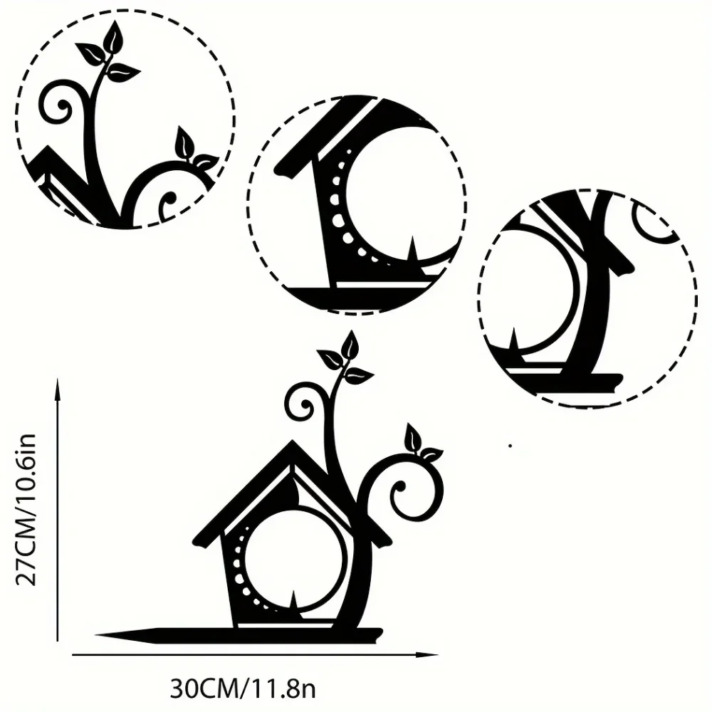 Металлическая Кормушка Для Птиц Садовый Декор Зеркальная Отделка Диспенсер
