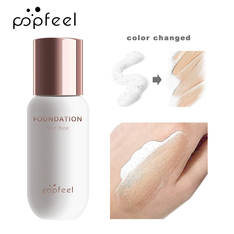 

Popfeel Liquid Foundation Color Changing Base Oil-Control Waterproof Long Lasting Matte Concealer Makeup for All Skin