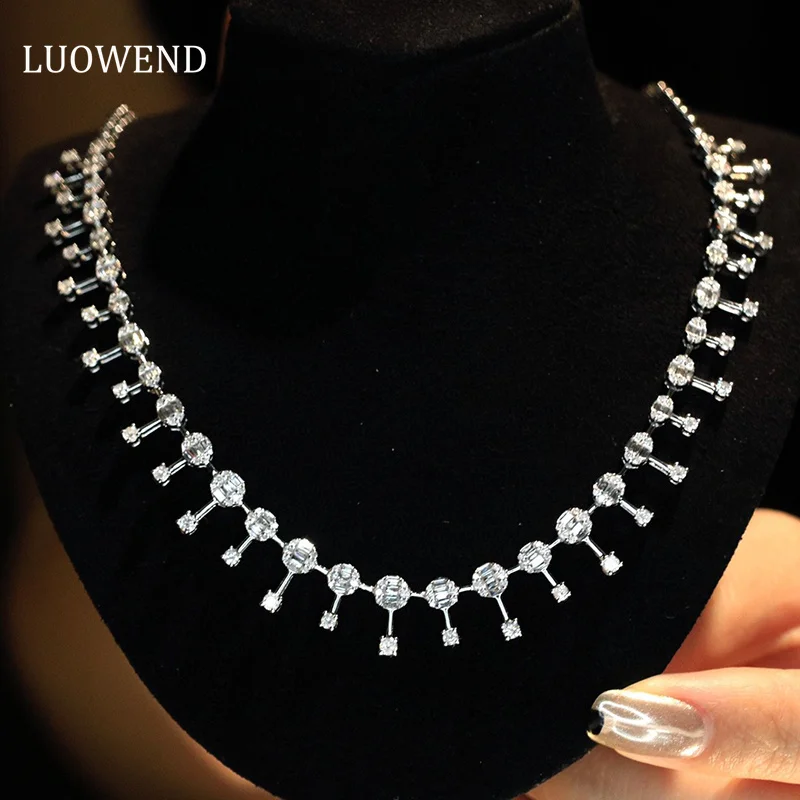 Ожерелье LUOWEND из белого золота