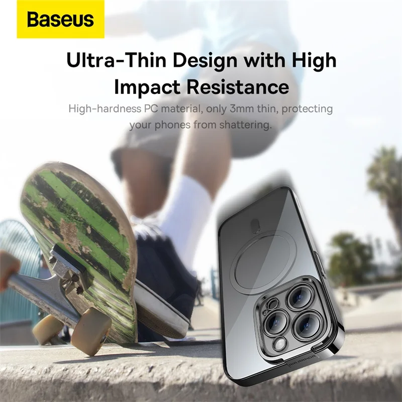 Baseus Magnetic Phone Case For iPhone 14 Pro Max Shockproof Transparent Plating Case Cover For iPhone 14 Plus 2022 Coque Shell