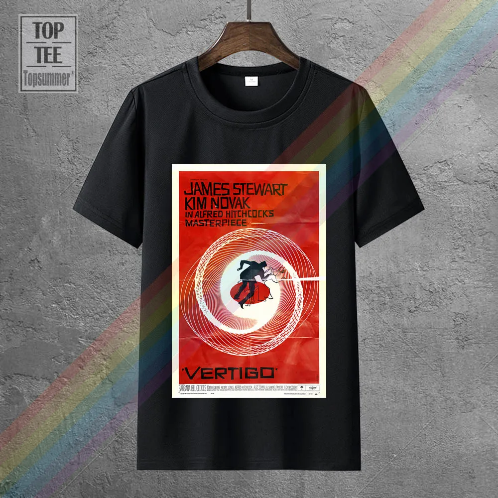

Vintage Vertigo Movie Poster Tee-Shirt Retro Gothic T Shirt Funny Cotton Top Aesthetic T Shirts Horror Skull Tshirts