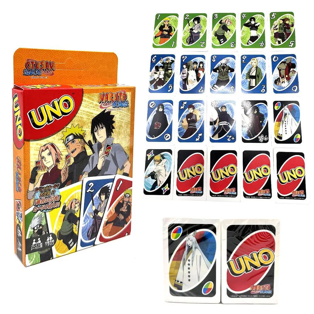 Mattel Games UNO Naruto Тематическая Карточная Игра Для Семейной Ночи Специальные Правила