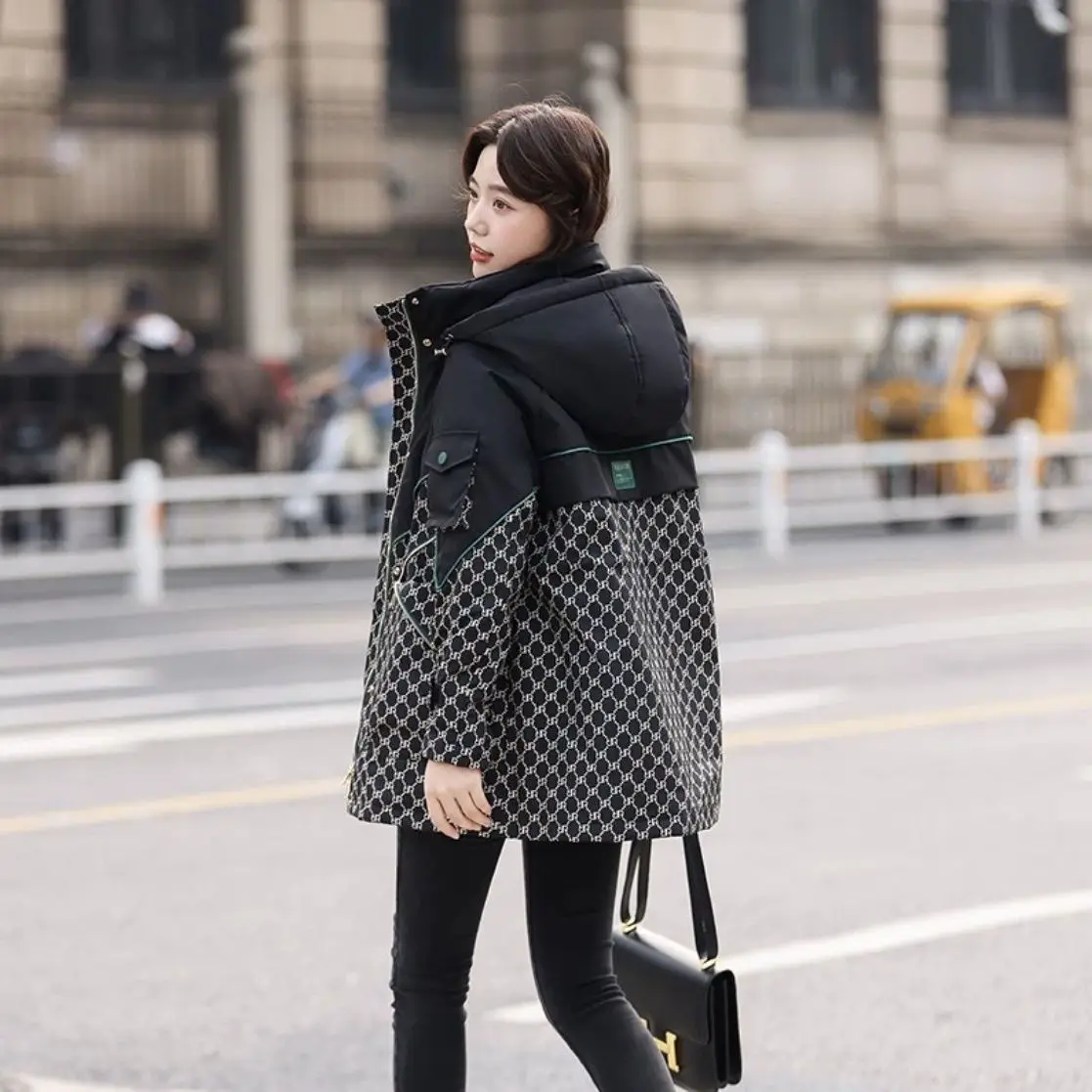 Winter 2022 New Down Cotton-padded Jacket Women's Long Waist Joker Coat Winter Padded Warm Parker Clothing Tide