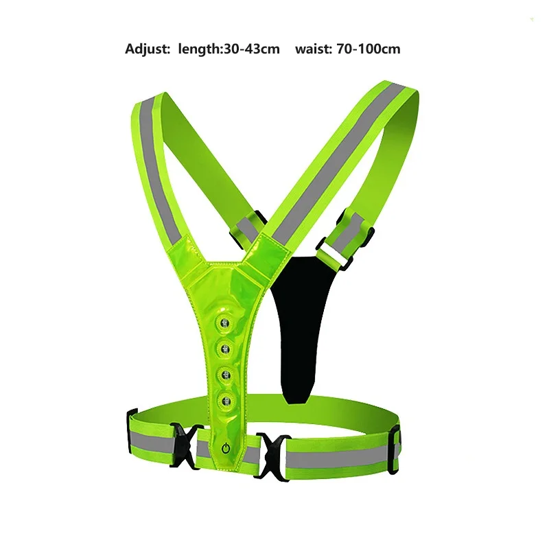 Эластичный светоотражающий жилет высокой видимости 8 светодиодов мигающий для