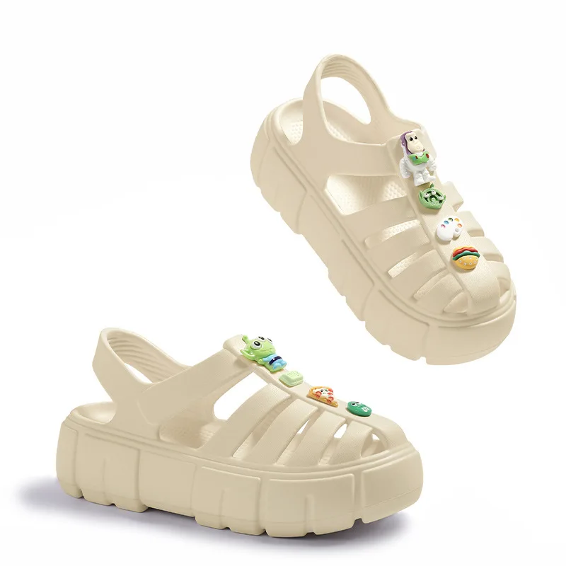 

2022 New Arrival Cartoon Roman Sandals Women Summer Shoes 6cm Thickened Solid Soft Bottom Woman Roman Sandals