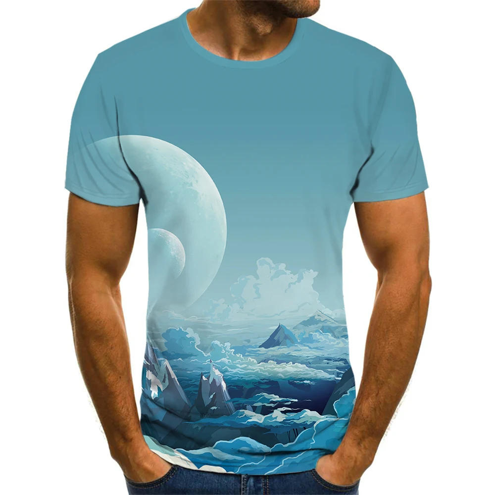 

NEW Four Seasons New Best Selling Cosmic Star Print Top Short Sleeve Top Design Simplicity Soft Fit Easy Oversized T-Shirt