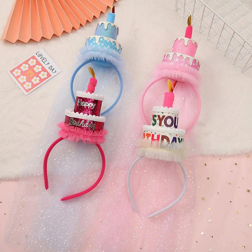 Обруч для волос двухслойный с блестками девочек и мальчиков