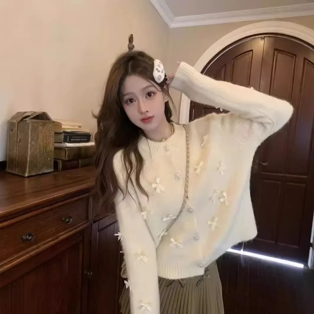 Твидовый утяжеленный вязаный топ во французском стиле женский укороченный