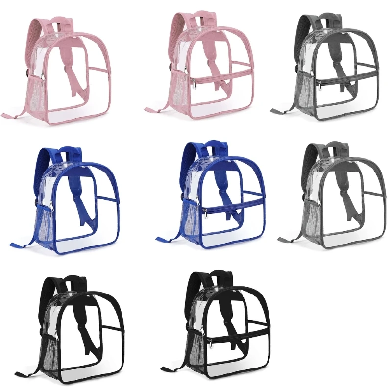 

Adult Teens Transparent PVC Backpack Waterproof Large Capacity School Bokbag Men Women Daily Casual Travel Rucksack Daypack