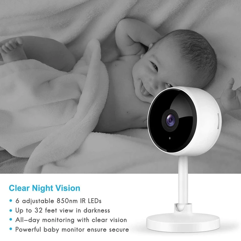 Камера видеоняни 1080P с приложением для телефона Wi-Fi IP-камера ночным видением