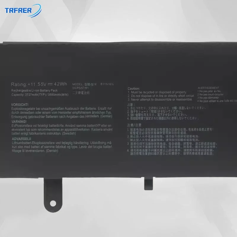 B31n1632 Аккумулятор для ноутбука Asus Zenbook 14x405 x405u x405ua 3icp 5/57/81 0b200-02540000 11 52 v 42wh
