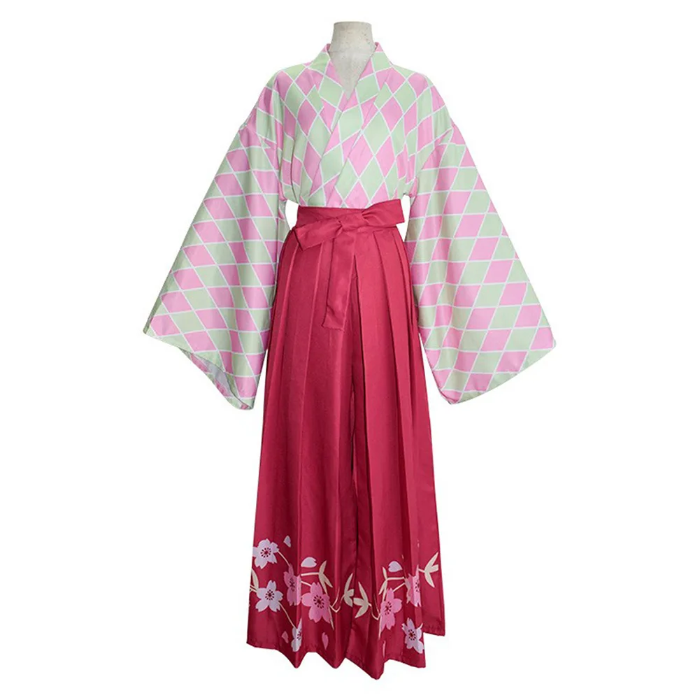 

Костюм для косплея Kanroji Mitsuri/Kamado Nezuko, костюм-кимоно Кендо, карнавальный костюм на Хэллоуин