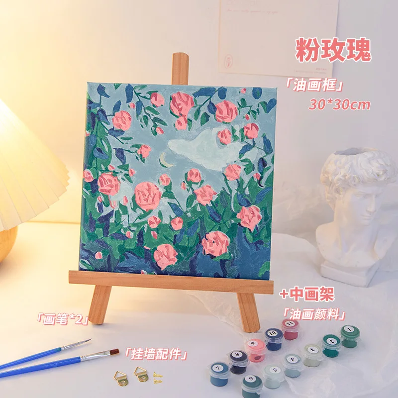 

00348Ann-Tulip diy Цифровая масляная живопись, картина маслом, акриловая Цветочная живопись, взрыв, ручная работа, пейзаж, живопись
