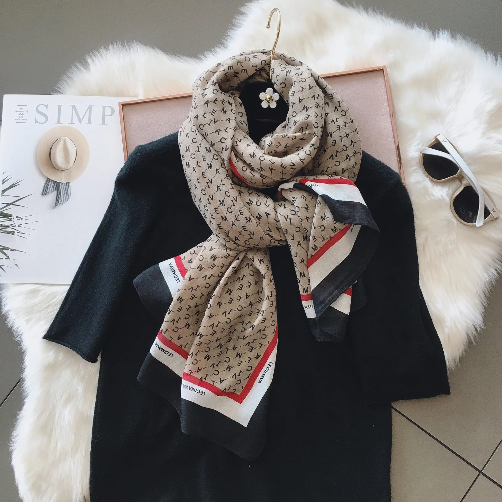 

180*90cm 2022 Luxury new design linen Scarf Foulard Bandana Long Lrage Shawl Wrap Lady Hijab muffler silk female wholesale